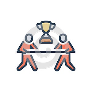 Color illustration icon for Competition, rivalry and championship