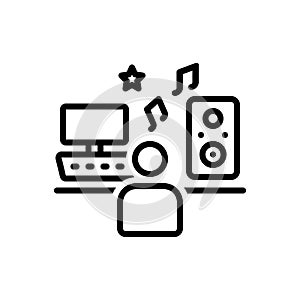 Black line icon for Composer, musician and melodist photo