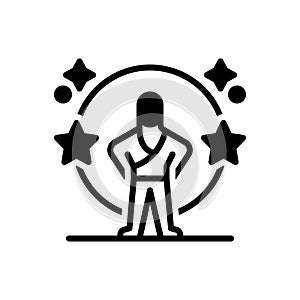 Black solid icon for Confidence, trust and self