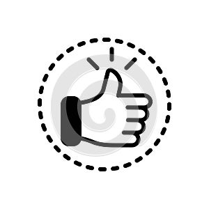 Black solid icon for Confident, persuaded and self