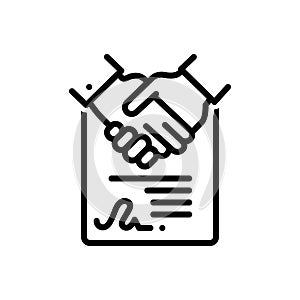 Black line icon for Consensus, agreement and accord photo