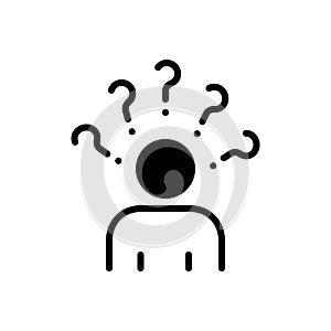 Black solid icon for Consideration, why and question