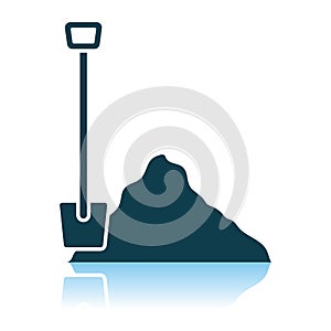 Icon Of Construction Shovel And Sand