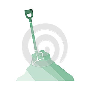 Icon Of Construction Shovel And Sand