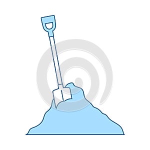 Icon Of Construction Shovel And Sand