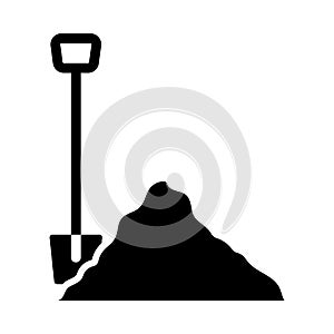 Icon Of Construction Shovel And Sand