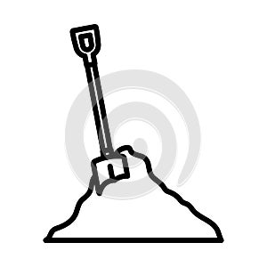 Icon Of Construction Shovel And Sand