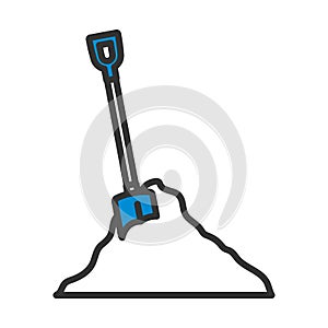 Icon Of Construction Shovel And Sand