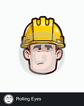 Construction Worker - Expressions - Skeptical - Rolling Eyes photo