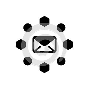Black solid icon for Contacts, link and communication