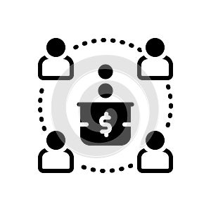 Black solid icon for Contribute, give and sharing