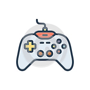 Color illustration icon for Controller, gamify and activity
