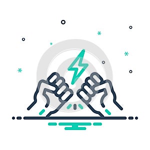 Mix icon for Controversy, contention and fight