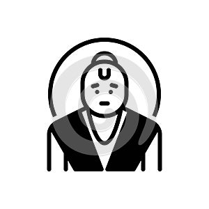 Black solid icon for Conventional, traditional and worshipper photo