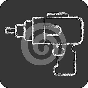 Icon Cordless Drill. related to Construction symbol. chalk Style. simple design editable. simple illustration