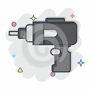 Icon Cordless Drill. related to Construction symbol. comic style. simple design editable. simple illustration