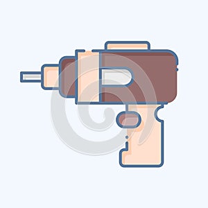 Icon Cordless Drill. related to Construction symbol. doodle style. simple design editable. simple illustration