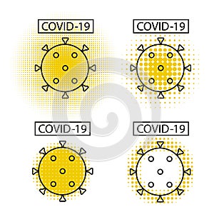 Icon Coronavirus.The spread of the virus. Flu infection. Airborn virus spread.