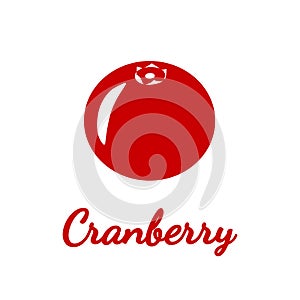 Icon of cranberries on white background. Silhouette.
