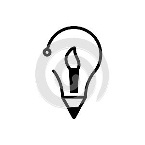 Black solid icon for Creative Idea, inventive and prolific