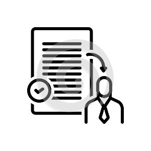 Black line icon for Credit, bank statement and saving