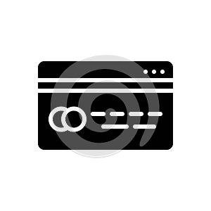 Black solid icon for Credit, withdrawals and paying photo