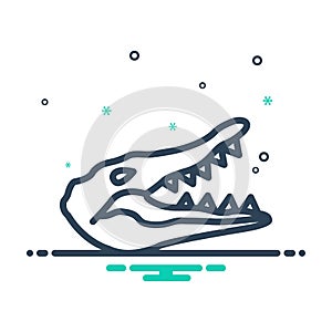 Black mix icon for Crocodile, alligator and cocodrilo photo