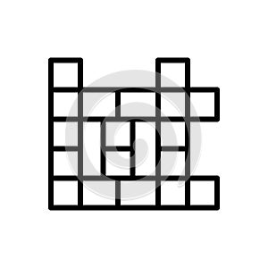 Black line icon for Crossword, word and sudoku