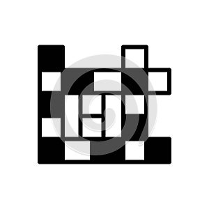 Black solid icon for Crossword, word and sudoku