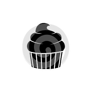 The icon of cup cake. Simple flat icon illustration, vector of cup cake for a website or mobile application