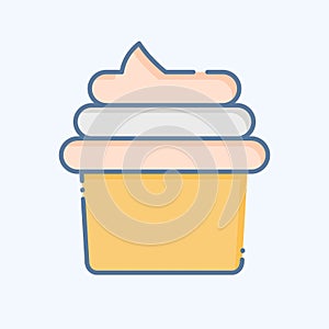 Icon Cupcake. related to Coffee symbol. doodle style. simple design editable. simple illustration