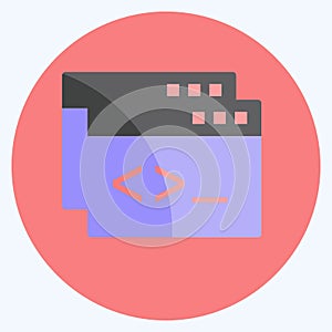 Icon Custom Coding. suitable for Programming symbol. flat style. simple design editable. design template vector. simple symbol