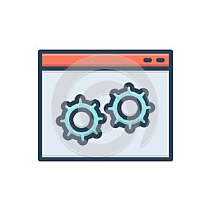 Color illustration icon for Custom, software and program