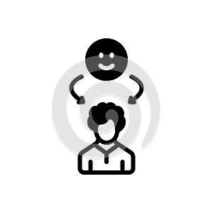 Black solid icon for Customer Satisfaction, customer and feedback
