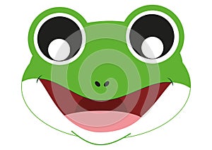 Icon of Cute Frog Face. Animals. Vector Frog Face