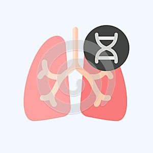 Icon Cystic Fibroris. related to Respiratory Therapy symbol. flat style. simple design editable. simple illustration