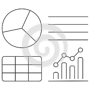 Icon of data visualization elements