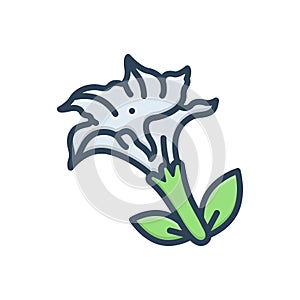 Color illustration icon for Datura Stramonium, apple and weed