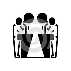 Black solid icon for Debate, discussion and podium
