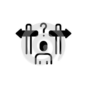 Black solid icon for Decision, conclusion and direction
