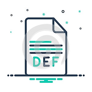 Mix icon for Def, data and file photo