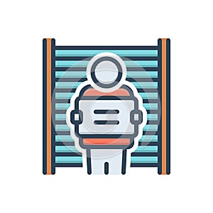 Color illustration icon for Defendant, respondent and jail