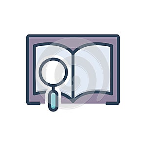 Color illustration icon for Definitions, interpretation and article photo