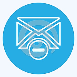 Icon Delete Envelop. suitable for User Interface symbol. blue eyes style. simple design editable. design template vector. simple