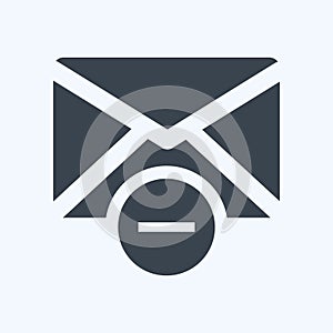Icon Delete Envelop. suitable for User Interface symbol. glyph style. simple design editable. design template vector. simple
