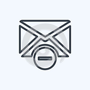 Icon Delete Envelop. suitable for User Interface symbol. line style. simple design editable. design template vector. simple symbol