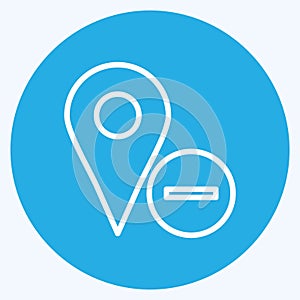 Icon Delete Location. suitable for User Interface symbol. blue eyes style. simple design editable. design template vector. simple