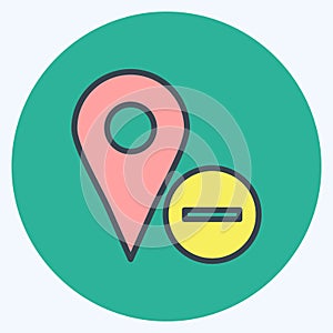 Icon Delete Location. suitable for User Interface symbol. color mate style. simple design editable. design template vector. simple