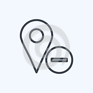 Icon Delete Location. suitable for User Interface symbol. line style. simple design editable. design template vector. simple