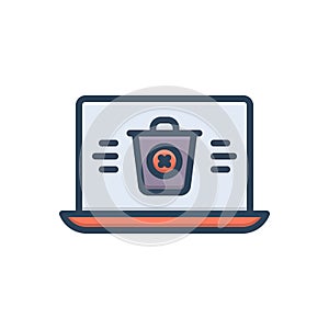 Color illustration icon for Delete, remove and software
